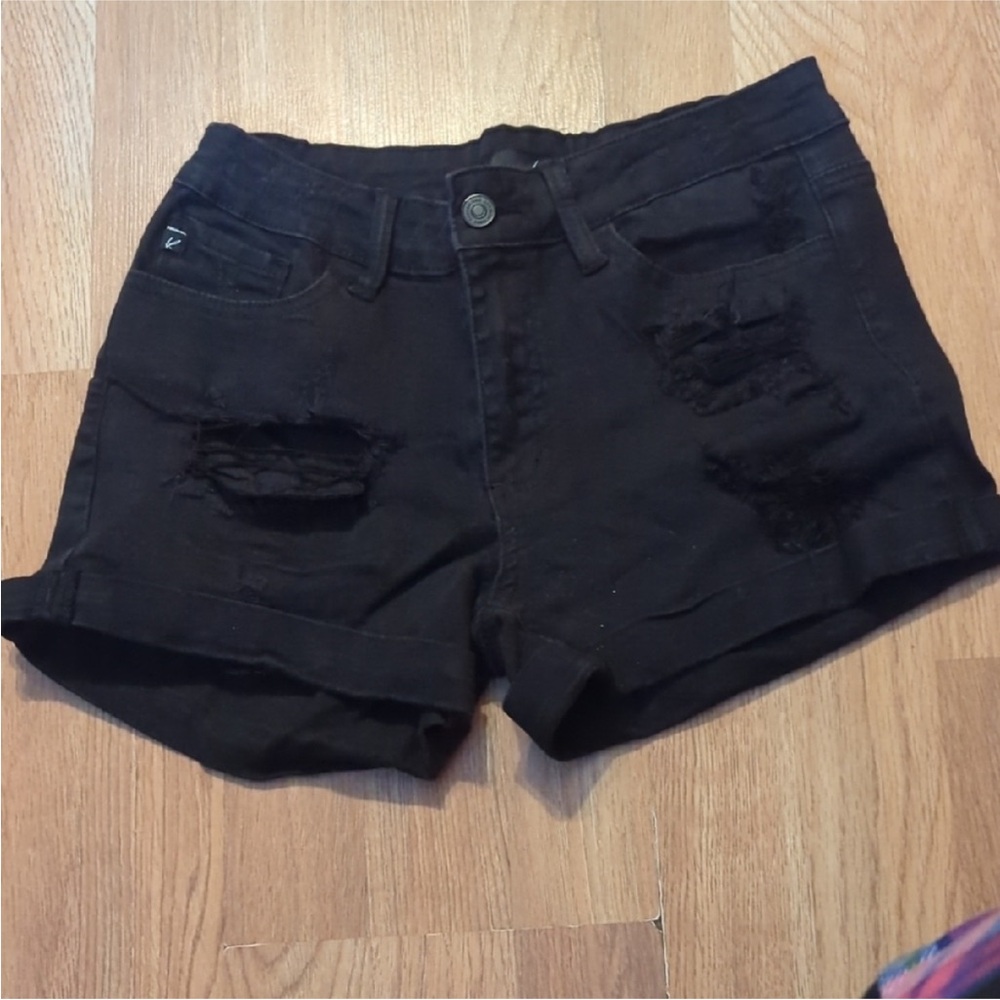 KanCan Black Distressed Jean Shorts